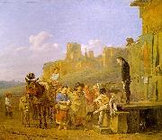 DUJARDIN, Karel A Party of Charlatans in an Italian Landscape df painting
